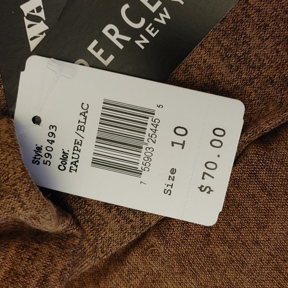 NWT PERCEPTIONS TAN LIGHT TWEED CARDIGAN WITH BELT SZ 10 - Picture 7 of 7